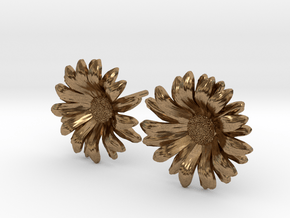 Daisy Studs in Natural Brass