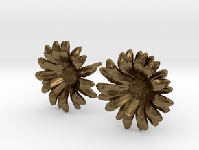 Daisy Studs in Natural Bronze