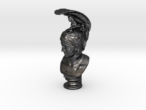 Bust of Ares, god of war in Polished and Bronzed Black Steel