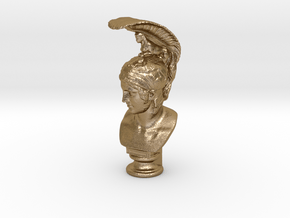 Bust of Ares, god of war in Polished Gold Steel