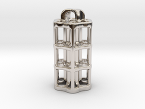 Tritium Lantern 5C (3x25mm Vials) in Rhodium Plated Brass