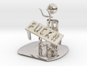 Meme flip a table in Rhodium Plated Brass