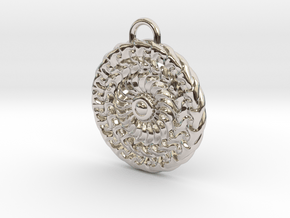 Sun Mandala Medalion  in Rhodium Plated Brass