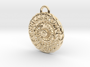 Sun Mandala Medalion  in 14k Gold Plated Brass