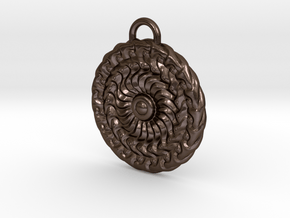 Sun Mandala Medalion  in Polished Bronze Steel