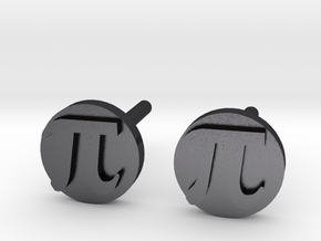 Pi Earrings in Polished and Bronzed Black Steel