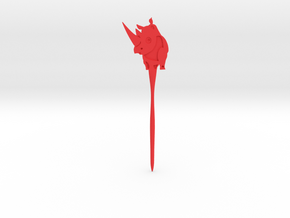 Rhinoceros Hair Pin in Red Processed Versatile Plastic