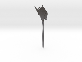Rhinoceros Hair Pin in Polished and Bronzed Black Steel