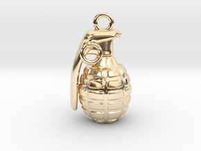 The Grenade Pendant in 14k Gold Plated Brass