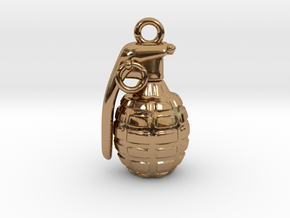 The Grenade Pendant in Polished Brass