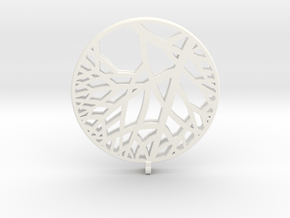 Circle of Tree Earrings in White Processed Versatile Plastic