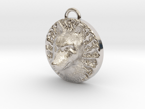 Wolfhead Necklace in Rhodium Plated Brass