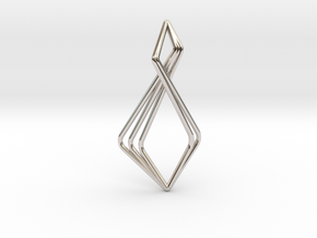 N-Line No.6 Pendant. Natural Chic in Rhodium Plated Brass