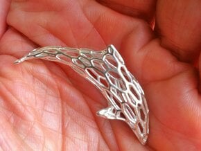 Shapeways-Silver-Dolphin-Curved-MM1 in Natural Silver