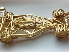 F1 Car Wireframe in Natural Brass