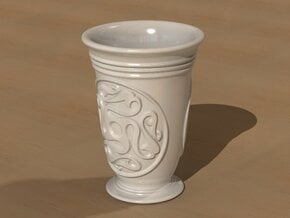 Celtic cup with swastika ornament in White Processed Versatile Plastic