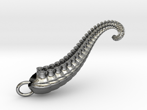 Tentacle Pendant iteration 2 in Fine Detail Polished Silver
