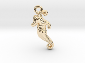 Seahorse Pendant in 14k Gold Plated Brass