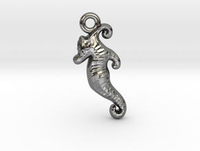 Seahorse Pendant in Fine Detail Polished Silver