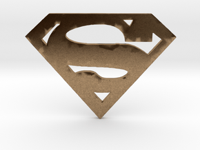 Superman Logo Cardholder (Customizable) in Natural Brass
