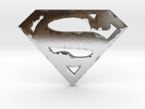 Superman Logo Cardholder (Customizable) in Polished Silver