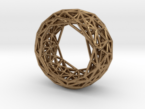 Truss structure ring in Natural Brass