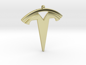 Tesla Keychain in 18k Gold Plated Brass