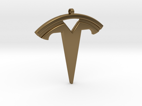 Tesla Keychain in Polished Bronze