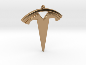 Tesla Keychain in Polished Brass