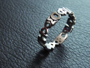 Ring "Agape Sofia Kairos" Size 10.5 in Rhodium Plated Brass