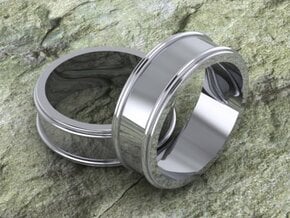Customizable Ring_01 in Polished Bronzed Silver Steel