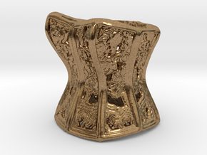 Filigree Victorian Damask Corset, c. 1860-68 in Natural Brass