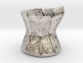 Victorian Damask Corset, c. 1860-68 in Platinum