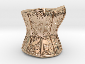 Victorian Damask Corset, c. 1860-68 in 14k Rose Gold Plated Brass