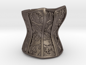 Victorian Damask Corset, c. 1860-68 in Polished Bronzed Silver Steel