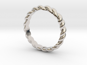 Womans Rope Ring Size 5 in Platinum