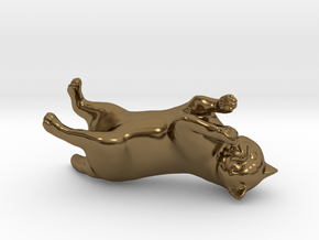 Rolling Exotic Shorthair Cat in Polished Bronze
