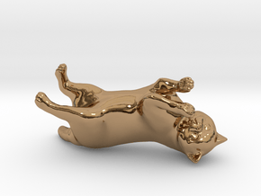 Rolling Exotic Shorthair Cat in Polished Brass