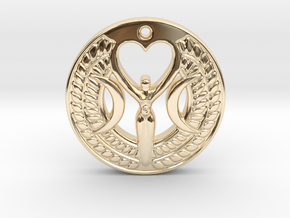 Triple Moon Goddess in 14k Gold Plated Brass