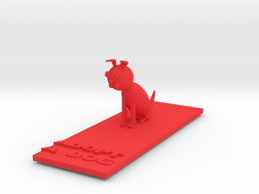 Dog Statue in Red Processed Versatile Plastic