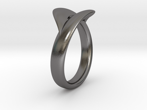 Infinity Ring in Polished Nickel Steel
