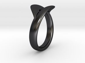 Infinity Ring in Polished and Bronzed Black Steel