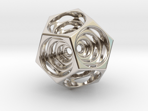 Turning Dodecahedron in Rhodium Plated Brass