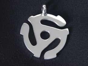 45 Record Spindle Pendant - 38mm dia. in Polished Silver