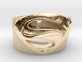 SuperManRIng - Man Of Steel Size US10 in 14k Gold Plated Brass