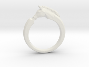 Horse Ring in White Natural Versatile Plastic