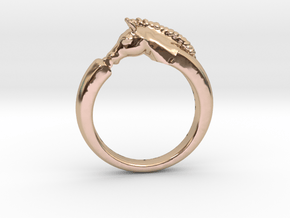 Horse Ring in 14k Rose Gold Plated Brass