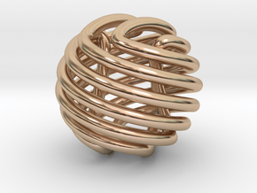 Figure-8 knot sphere in 14k Rose Gold Plated Brass