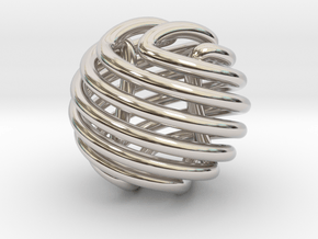 Figure-8 knot sphere in Rhodium Plated Brass
