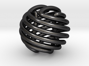 Figure-8 knot sphere in Polished and Bronzed Black Steel